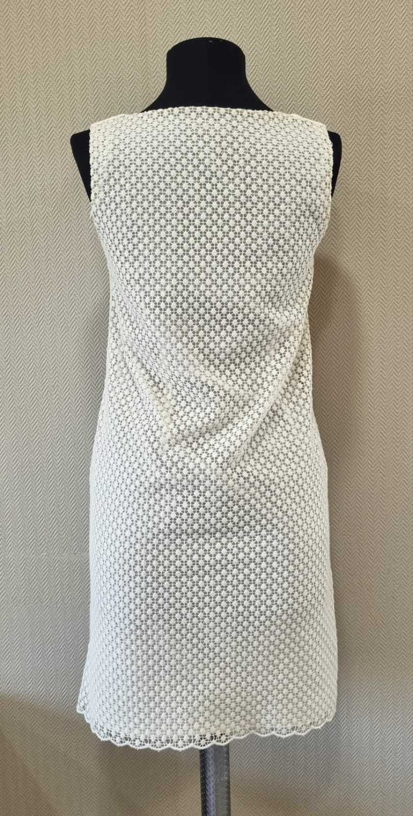 Rochie crem deschis dantela Massimo Dutti