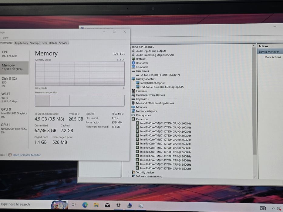 Laptop Gaming Msi Rtx3070 32gb 1tb 144hz