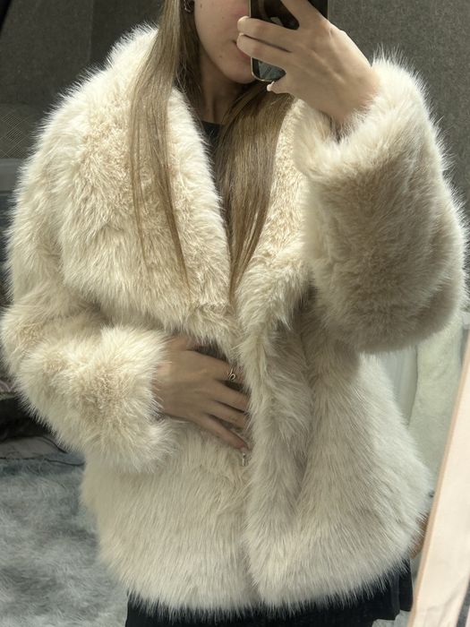 Эко-шуба бежевая