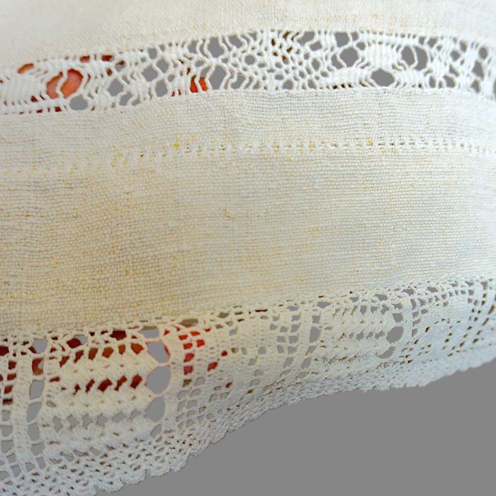 Fusta taraneasca veche lucrata manual, fusta din in si canepa