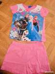 Pijamale de vara cu Frozen, noi, roz, pentru fete de: 4 ani si 5 ani