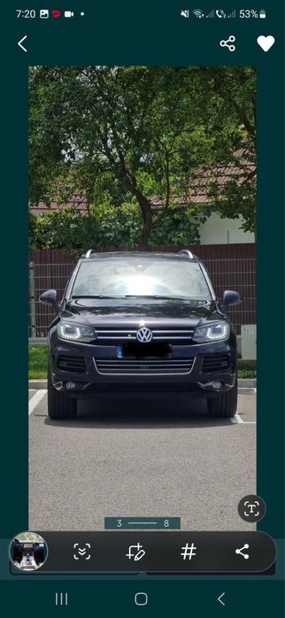 Vand VW Touareg 7P, 2012, perne de aer, roti iarna/vara DOT2024 2025