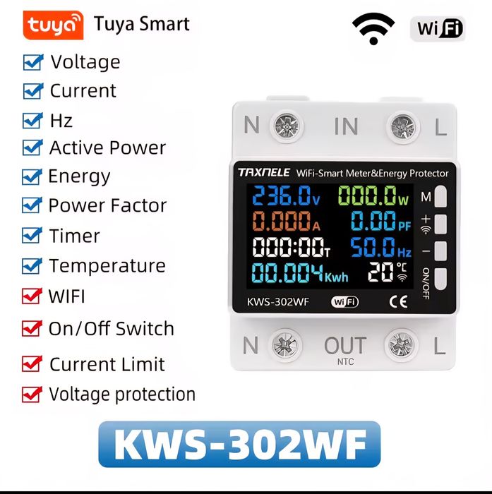 Contor de energie inteligent
63A Tuya WIFI