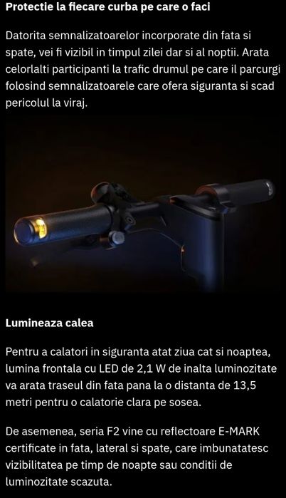 Trotineta electrica NINEBOT KickScooter F2, 10 inch, negru