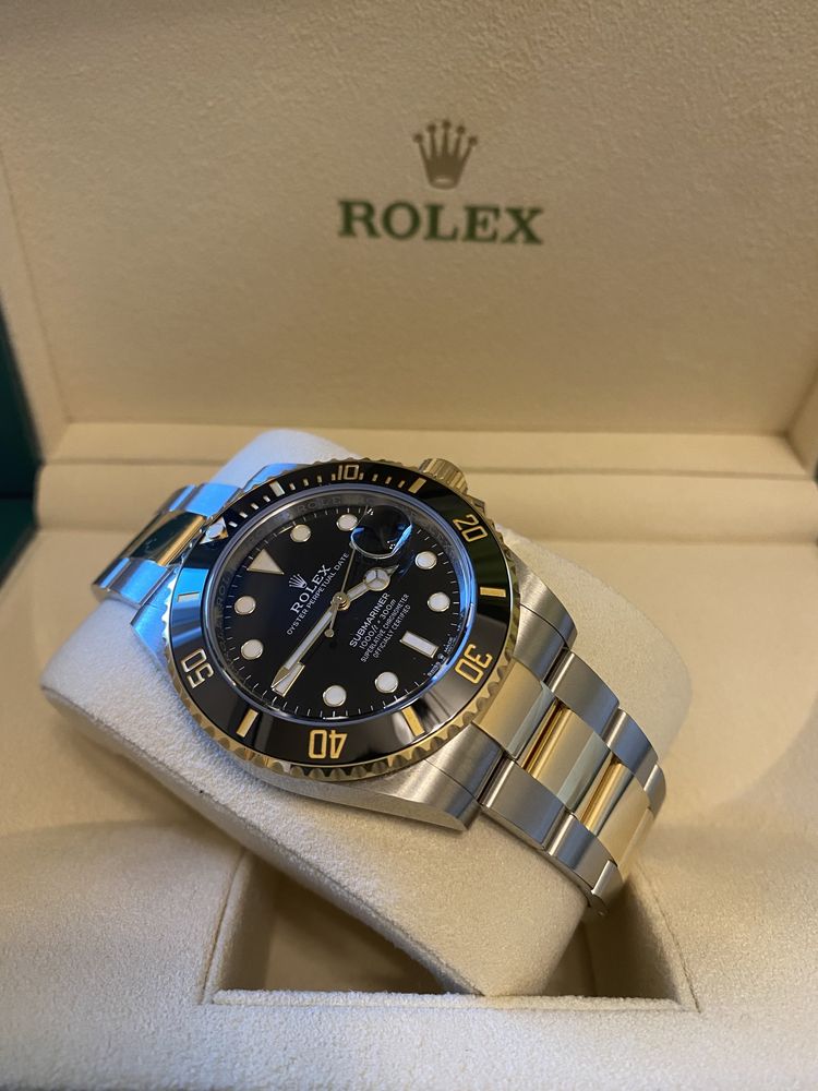 Rolex Submariner Date Black Dial Ceramic Bezel 18K Yellow Gold & Steel