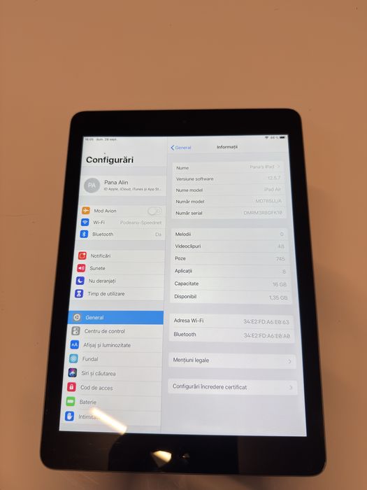 iPad Air 1 SpaceGray 16GB