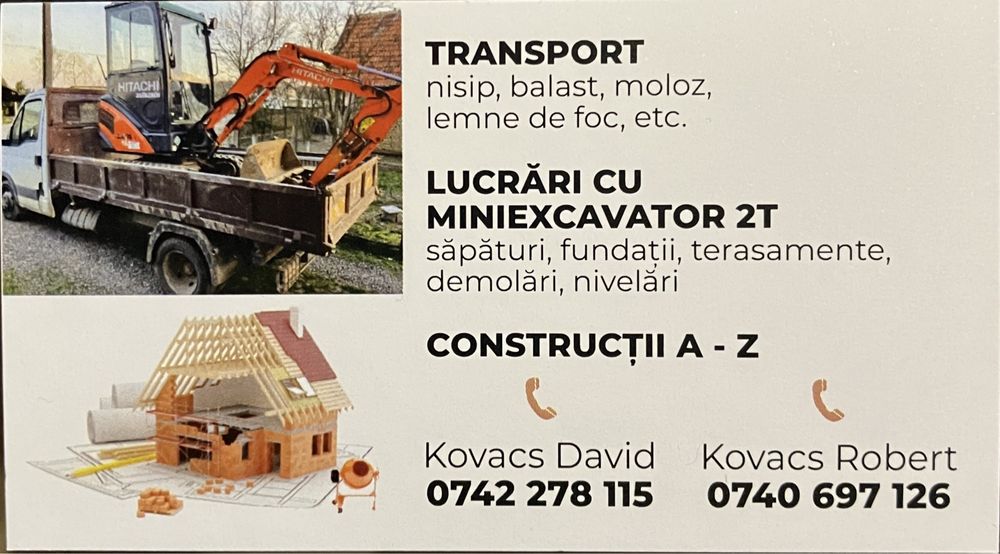 Lucrari miniexcavator&Transport