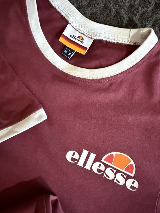 ELLESSE Meduno Ringer T-Shirt | Burgundy/White