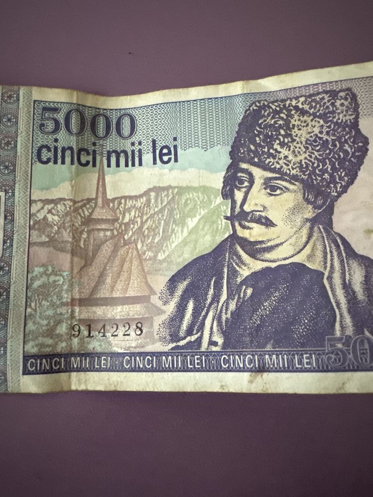 1993 bacnota romaneasca de 5000 de lei