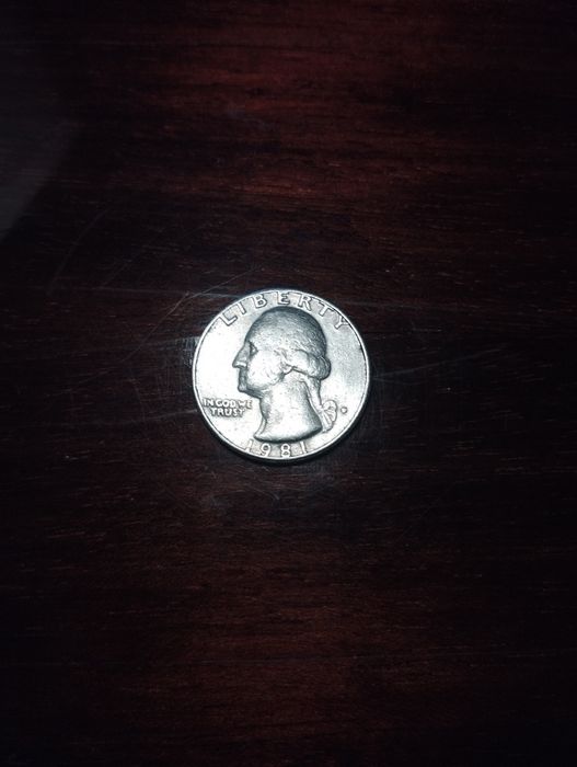 Монета quarter dollar перевёртыш 1981 года