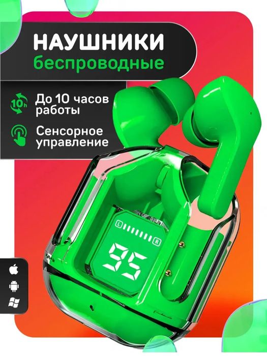 Беспроводные наушники с дисплеем, микрофоном и шумоподавлением