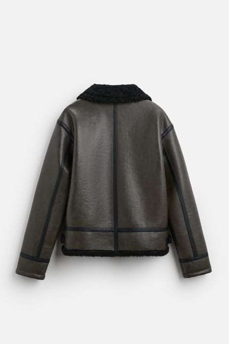 Зимно яке кожено с пух Zara /Зара S -M с етикет