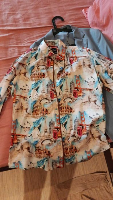 Костюм Теодор, спортноелегантен, обличан 1 път, за мъж ръст 180-190 см