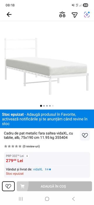 Vand cadru pat metalic 2 buc