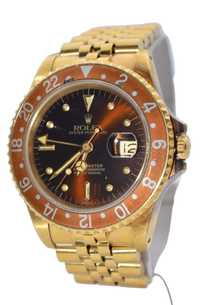 Rolex GMT Master Vintage Rare Nipple Dial 40 Yellow Gold Jubilee 16758