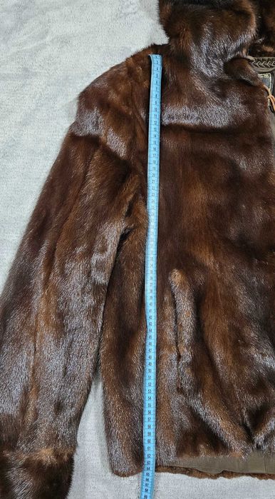 Дамско палто от естествена норка с качулка
