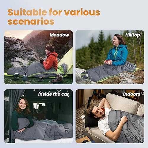 Нов XL водоустойчив спален чувал 3-4 сезона, топъл и лек, 80x220 см