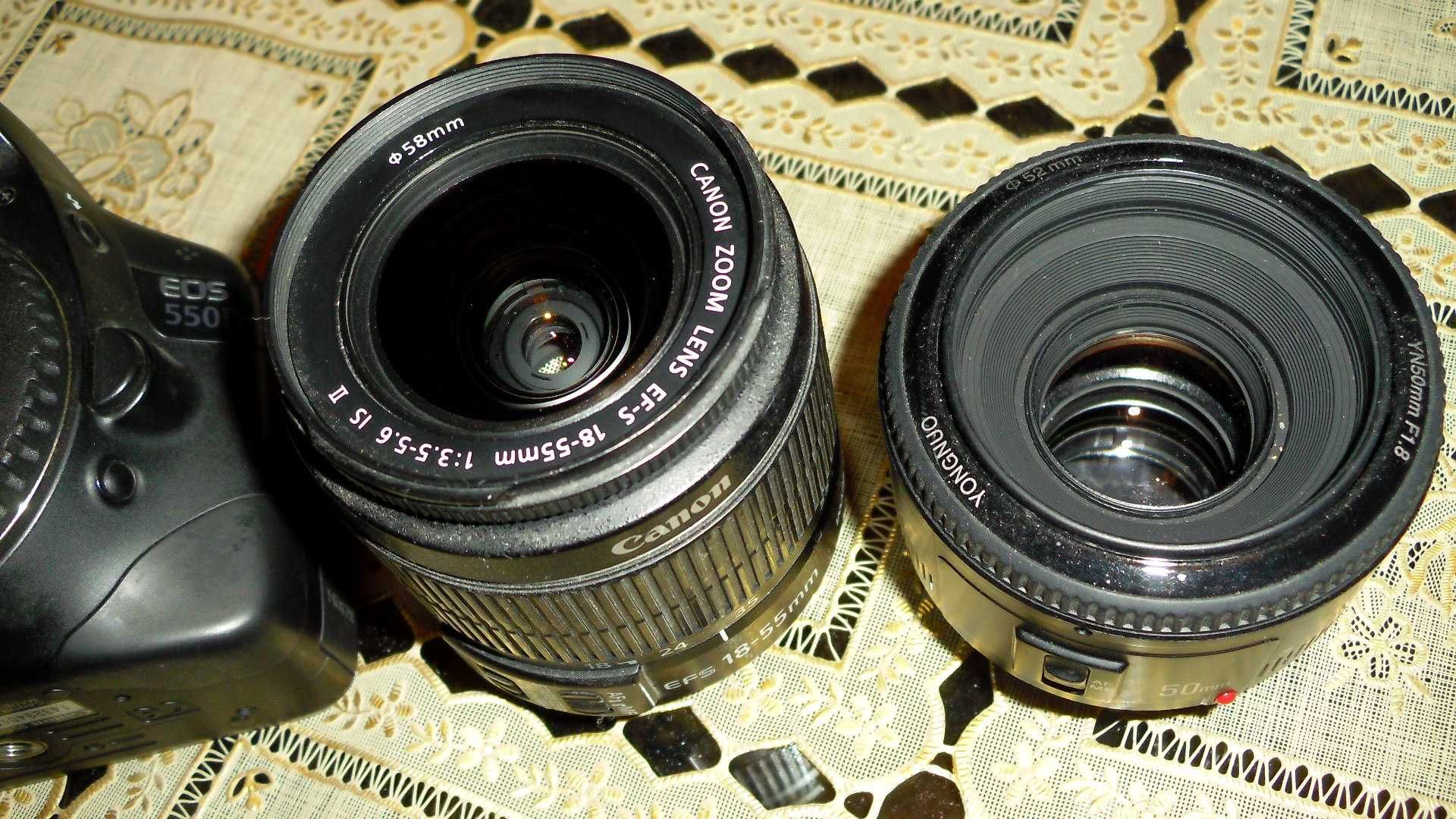 Фотоапарат DSLR Canon EOS 550D + EF-S 18-55 IS KIT или 50мм /1.8
