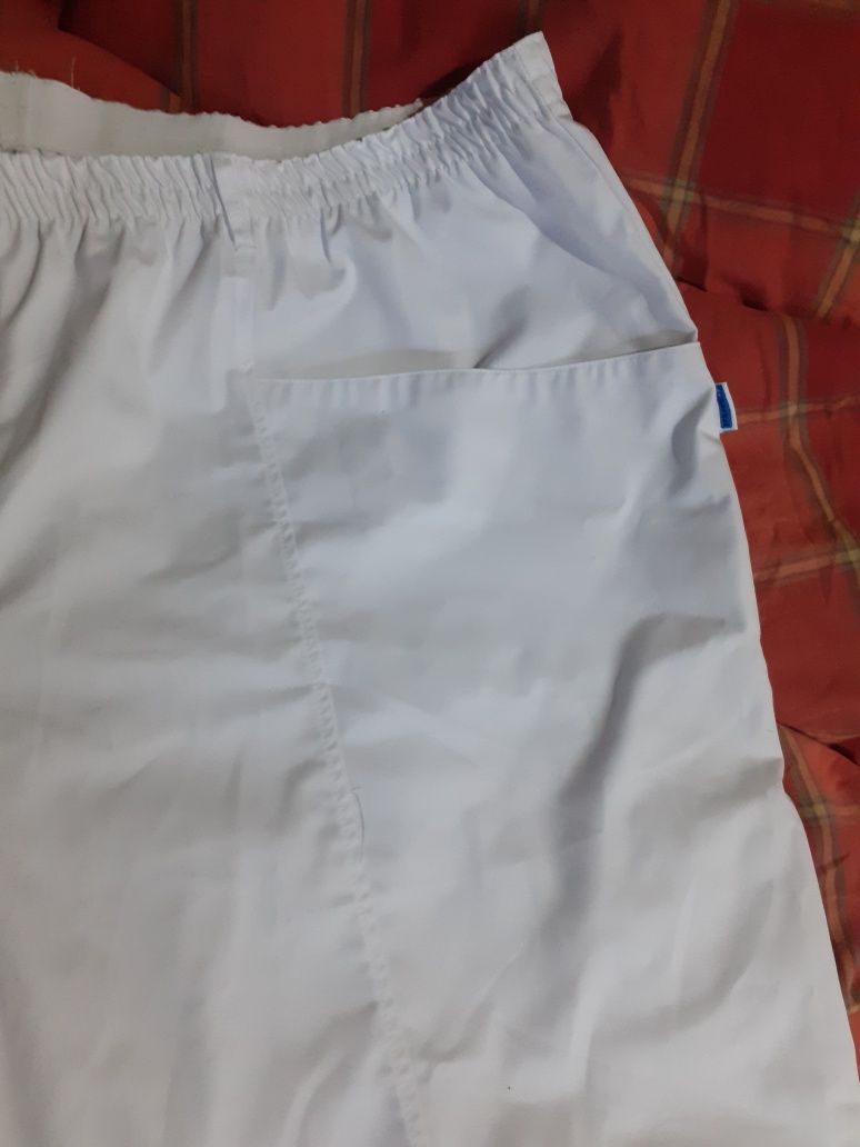 Pantaloni albi XXXL,noi/medic,,bucatar,brutar/de Berkel,56