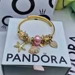 Гривна Pandora от медицинска стомана с 18к златно покритие