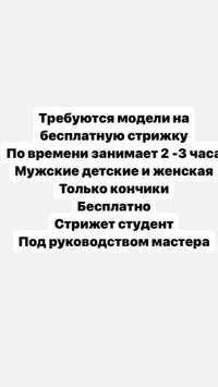 Требуються модели на бесплатную стрижку