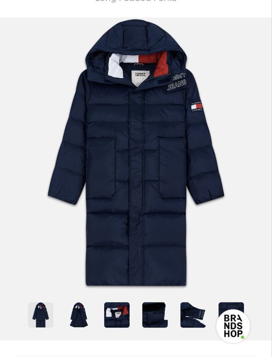 Geaca lunga TOMMY JEANS din pene si puf