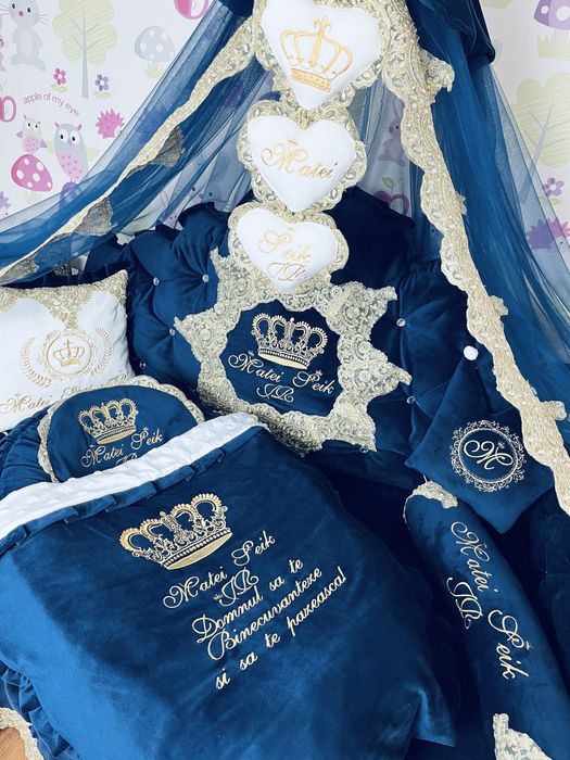 Lenjerie pentru patut bebelusi personalizata