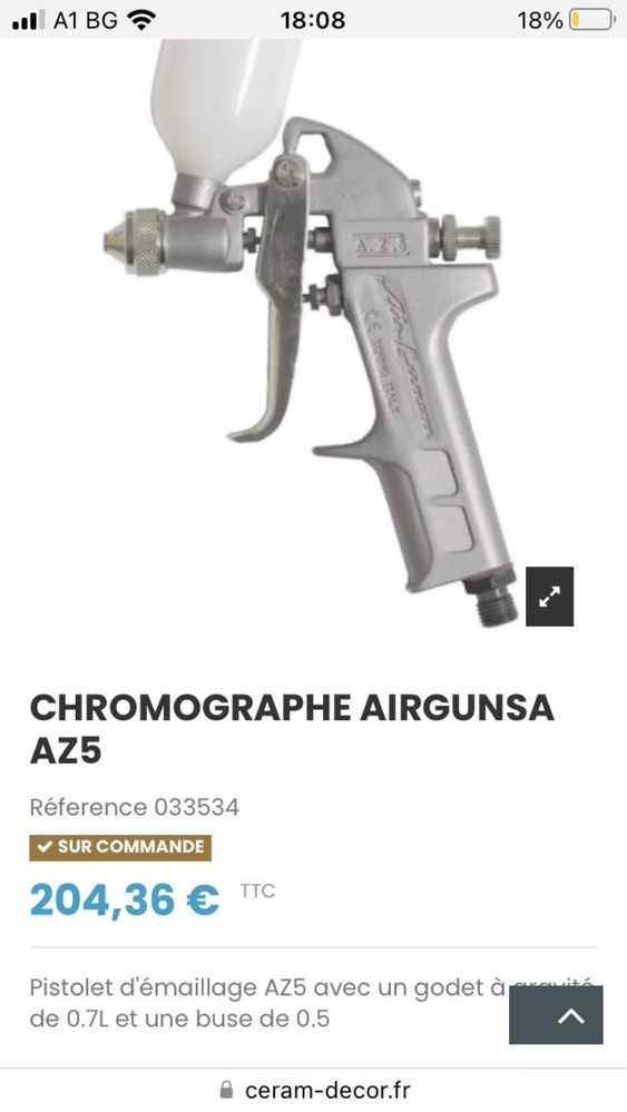Air Gunsa модел AZ 5 дюза 0.8 пистолет за боядисване