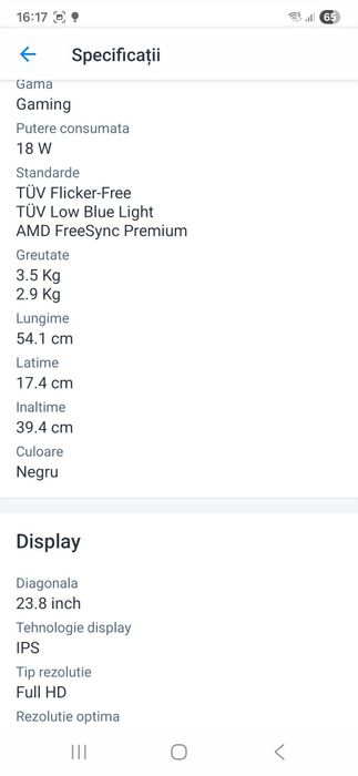 Monitor Gaming Asus Nou sigilat/garantie