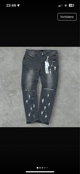 Blugi Purple gri cu stropi albi – mărimea 36 – 220 lei