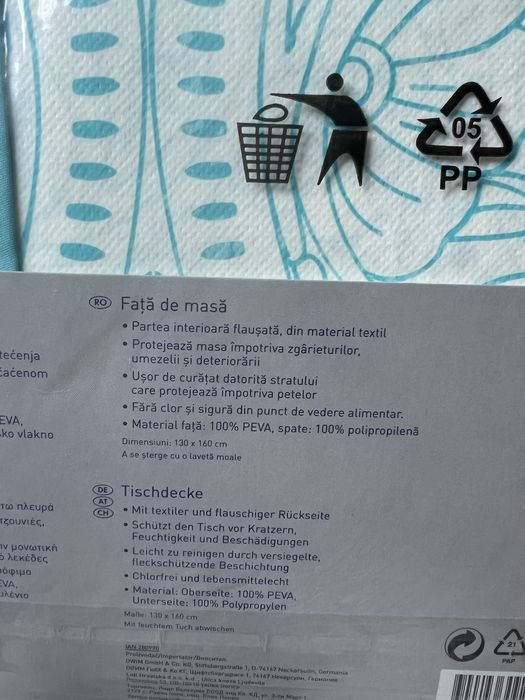 Față de masă noua turcoaz