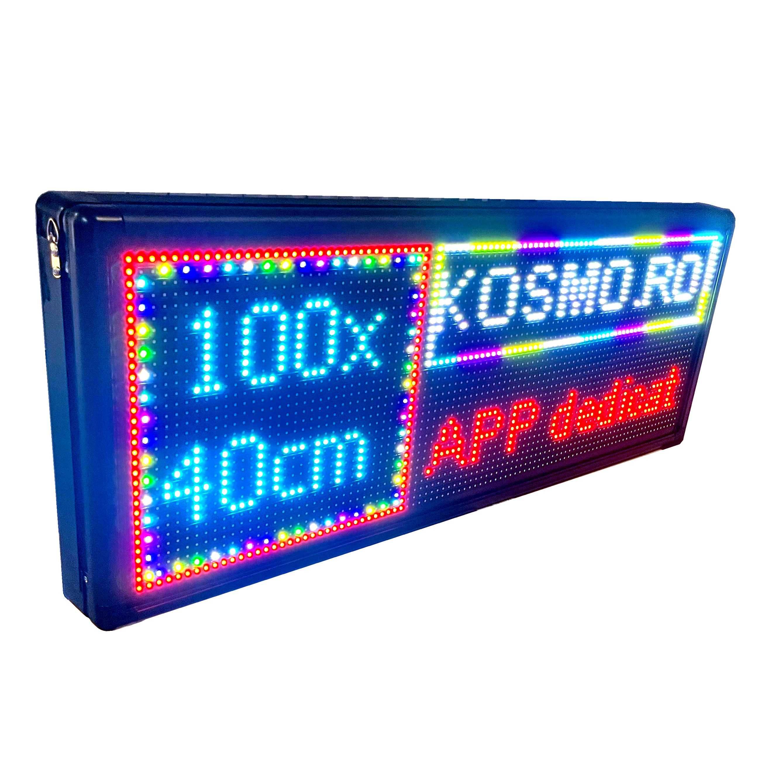 Reclama firma caseta luminoasa LED RGB exterior programabila aplicatie