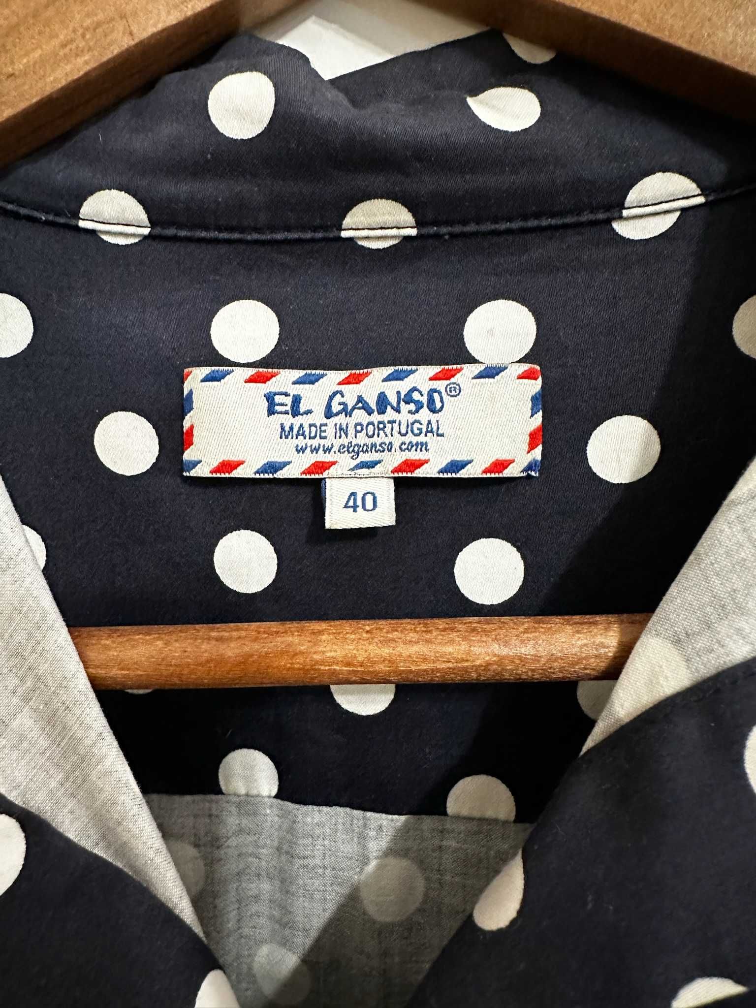 Платье EL Ganso синее в белый горох / размер 46 рус (М)