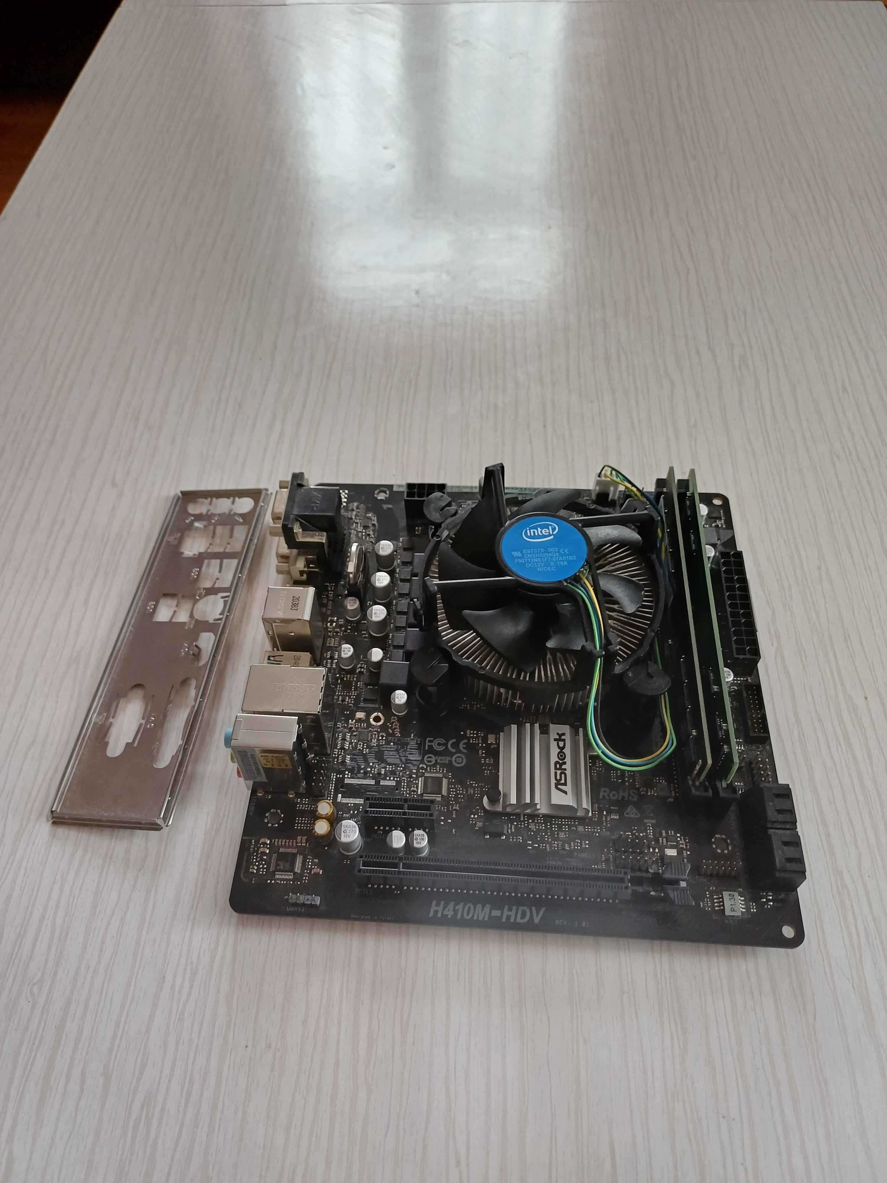 i3-10100f + ASRock H410M-HVS + Вентилатор за процесора + 2 8gb ram