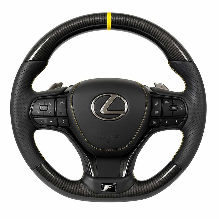 Lexus F Sport волан карбон жълти акценти IS RC GS RX NX LC