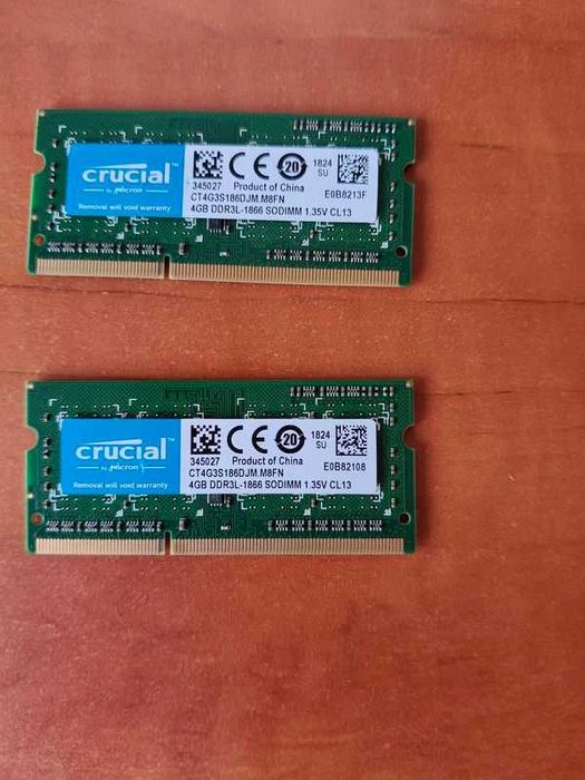 RAM Laptop Crucial 2x4 Gb DDR3