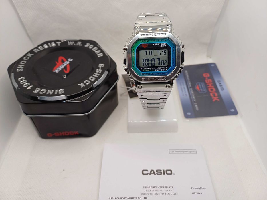 Ceas barbati Clasic Casio g shock gmw b5000pc Silver Blue Nou,Garantie