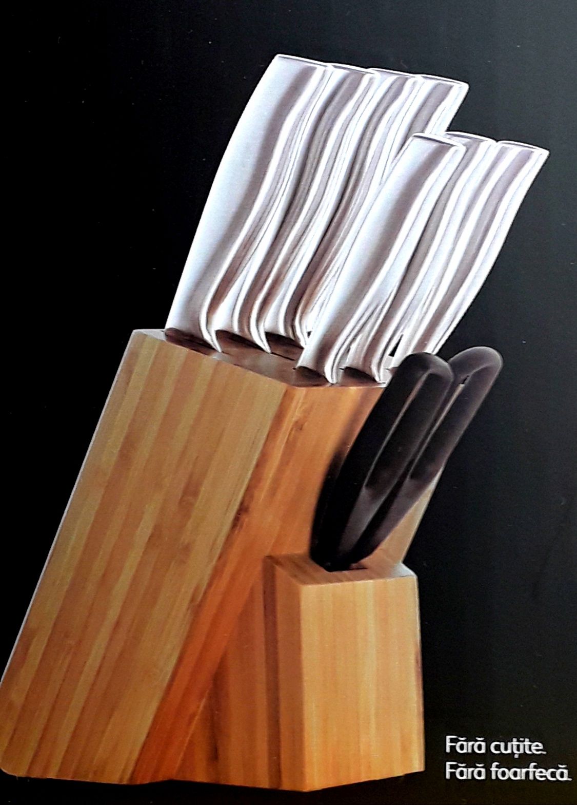 Suport pentru 7 cuțite din lemn masiv de bambus NOU - 70 Lei