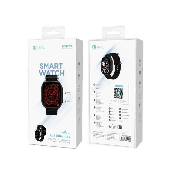 Ultra Max Hryfine 32M RAM Smartwatch, SpO2, ECG, BT Calling,IP68,Negru