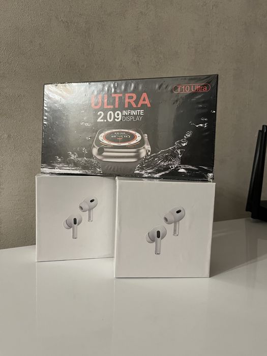 Наушники и часы новые Air pods запечатынные