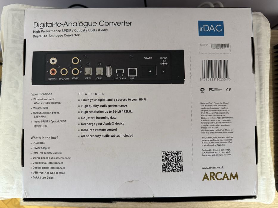 ARCAM irDAC Audiophile 24-bit Burr-Brown DAC