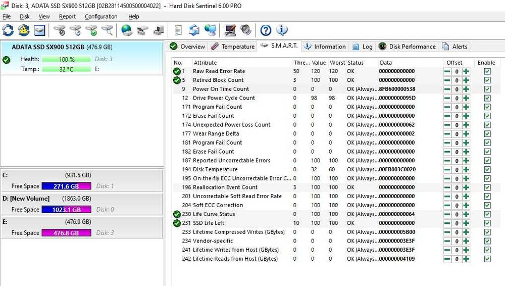 Solid-State Drive (SSD) ADATA XPG SX900 512GB SATA-III 2.5 inch