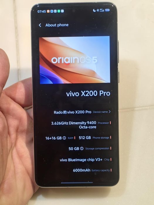 Продавам vivo x200 pro 512gb 16gb ram чукнат
