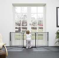 Метална предпазна ограда за деца, животни - черна