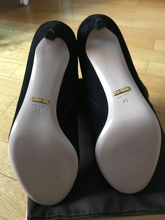 Ghete Gucci black suede, autentice, 40, noi