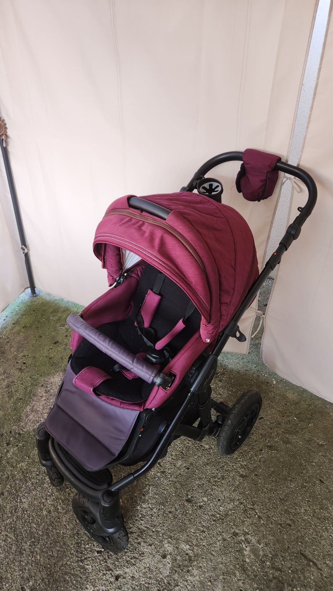 Carucior 3 in 1 Adamex Barletta, Burgundy Red