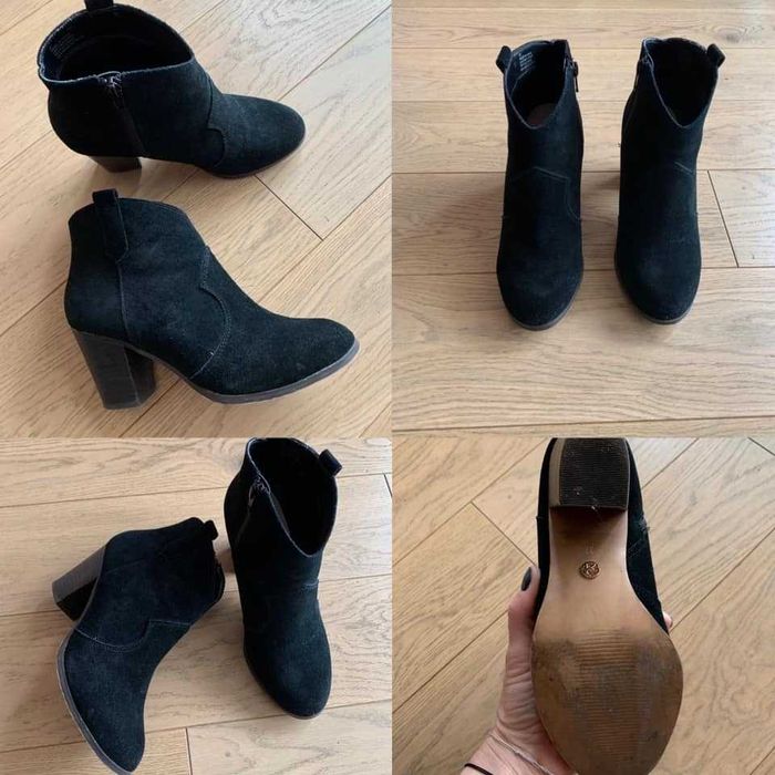 Ghete scurte din piele intoarsa, negre, 37  Kurt Geiger