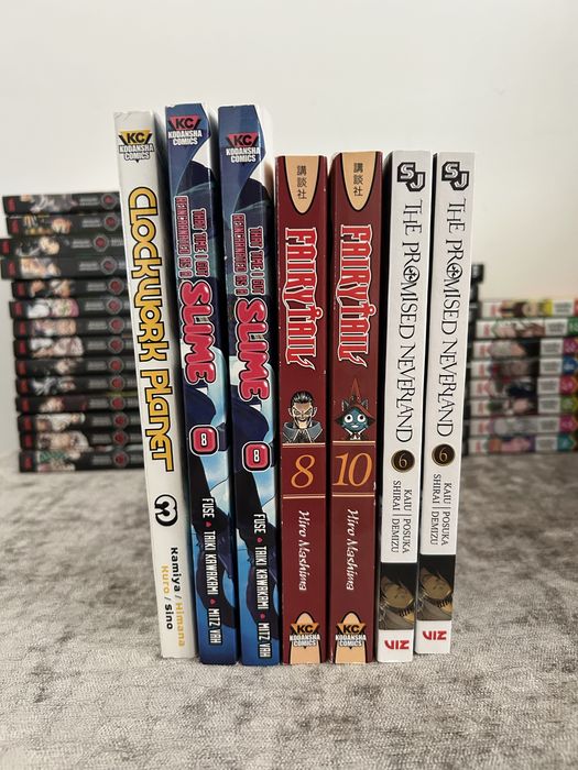 Carti manga demon slayer, chainsaw man, blue lock, etc