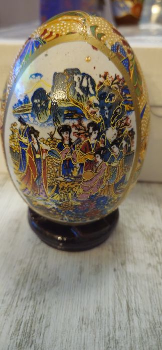 Vand vaza Satsuma japoneza,ou pictat asiatic,farfurie Chokin. 8 poze