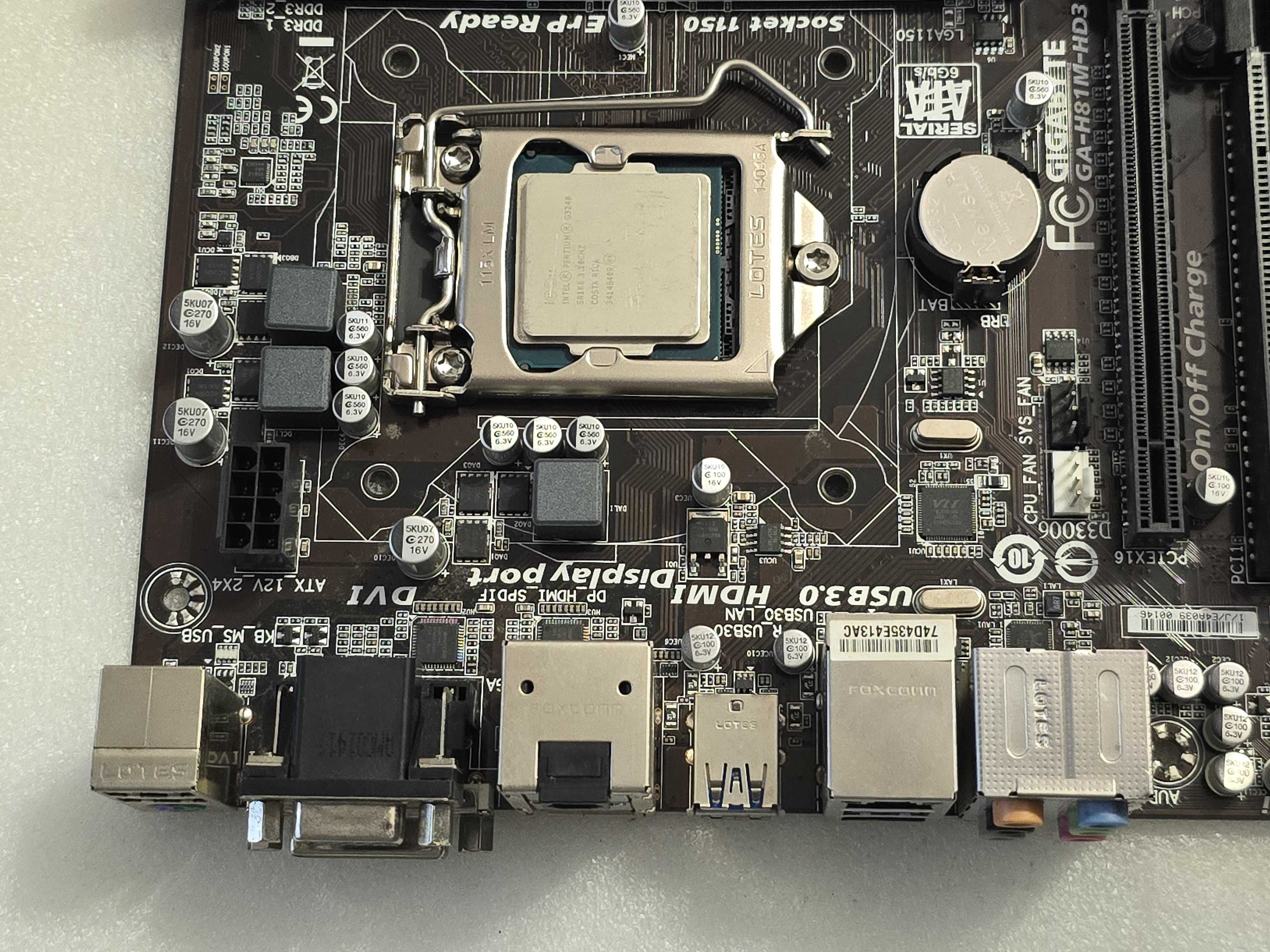 Placa de baza Gigabyte GA-H81M-HD3, Socket 1150 + Procesor INTEL G3240
